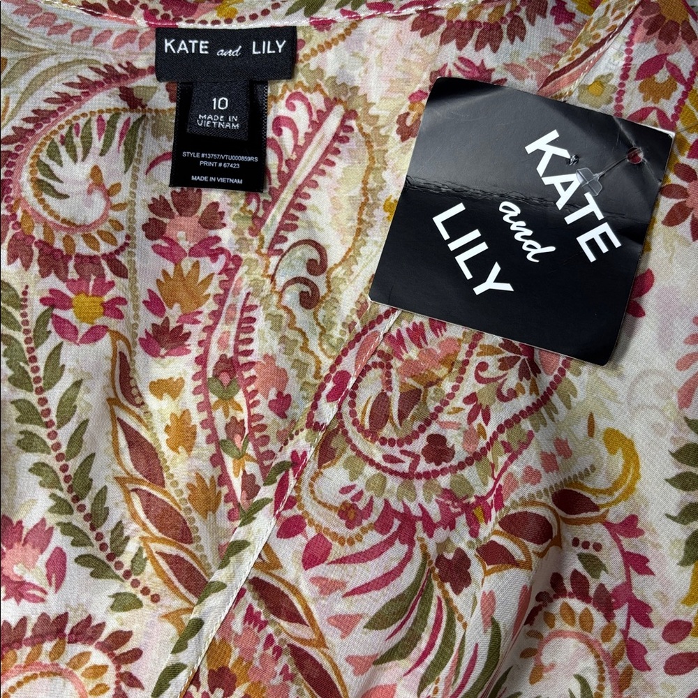 Kate & Lily Paisley Floral Long Sleeve Boho
Maxi Dress NWOT Size 10 - Picture 7 of 8